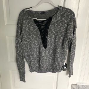 Express lace front sweater